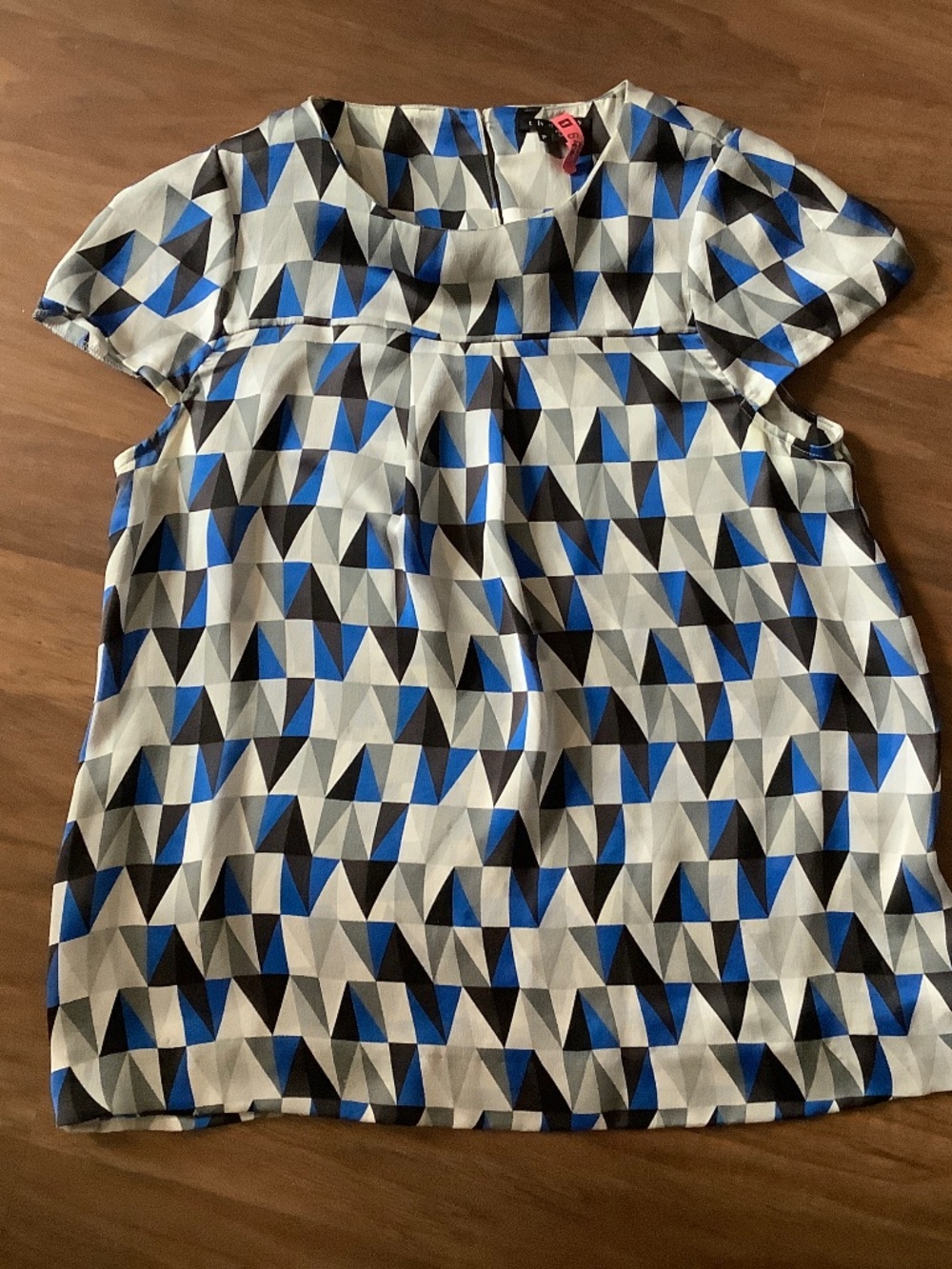 Theory abstract water-rippling silk tunic